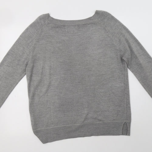 Papaya Womens Grey Crew Neck  Acrylic Pullover Jumper Size 14