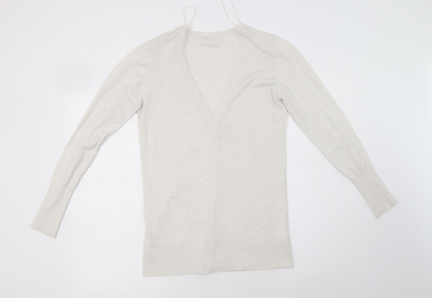 Papaya Womens Beige V-Neck  Viscose Cardigan Jumper Size 12