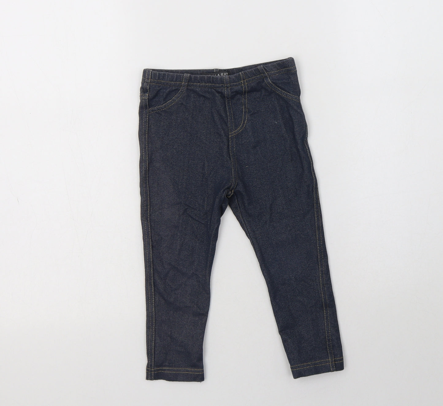 Primark Girls Blue  Cotton Jegging Trousers Size 3-4 Years  Regular