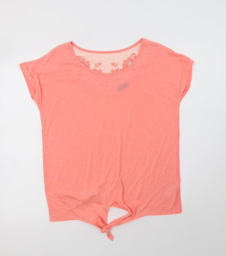 F&F Womens Pink  Polyester Basic Blouse Size 10 Round Neck - la