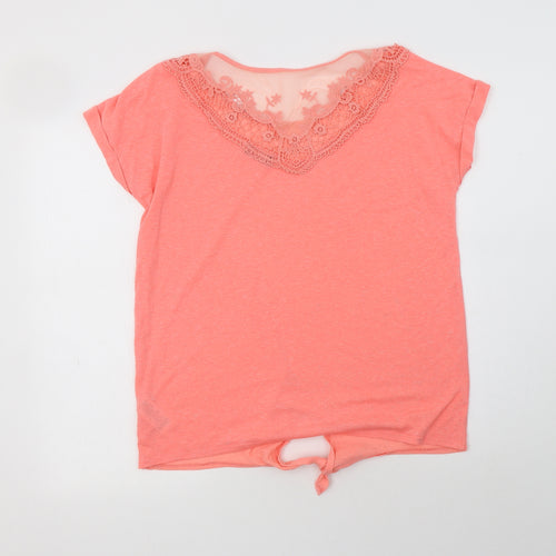 F&F Womens Pink  Polyester Basic Blouse Size 10 Round Neck - la