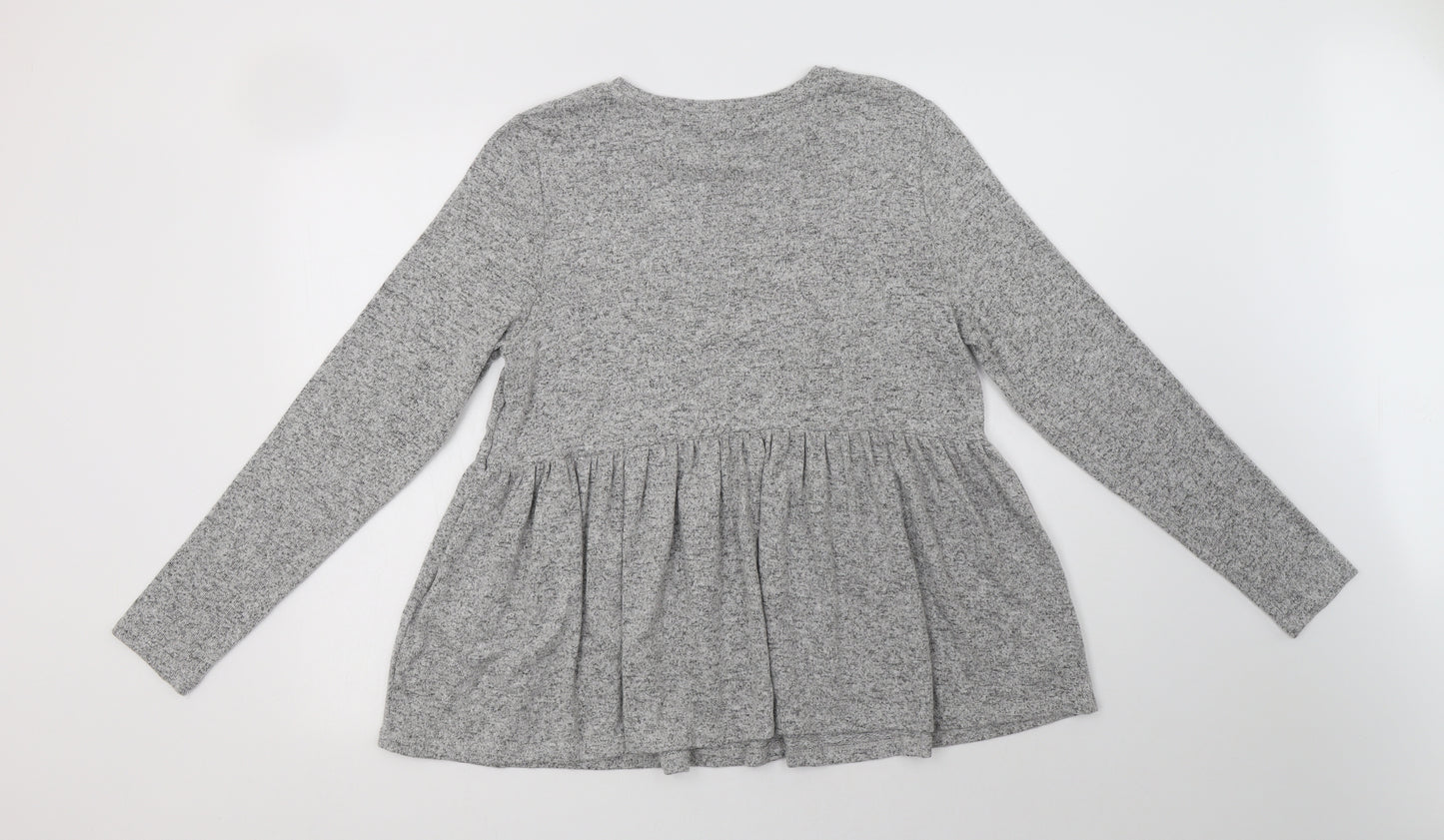 F&F Womens Grey Crew Neck  Viscose Pullover Jumper Size 14