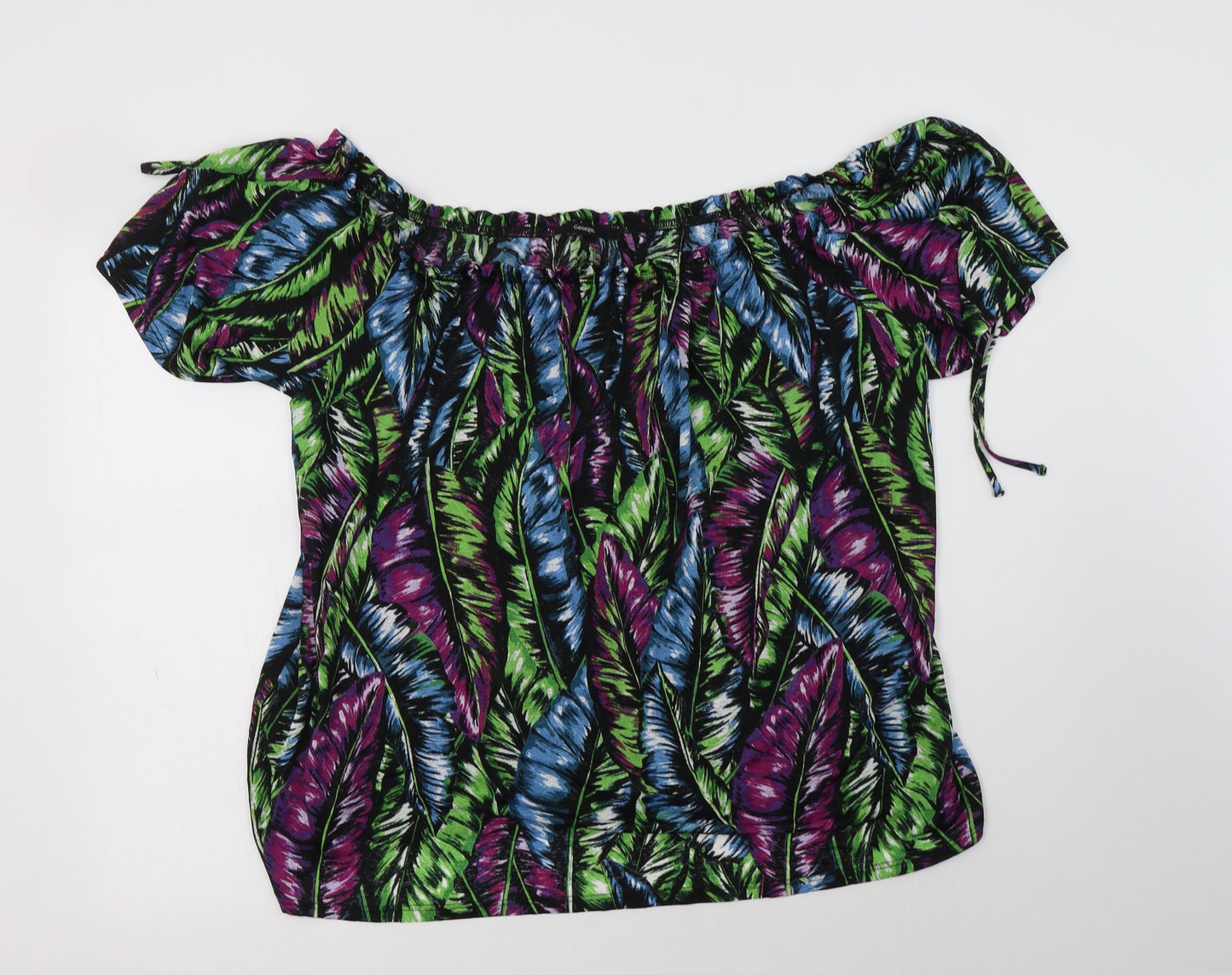 George Womens Multicoloured Floral Polyester Basic Blouse Size 18 Off the Shoulder