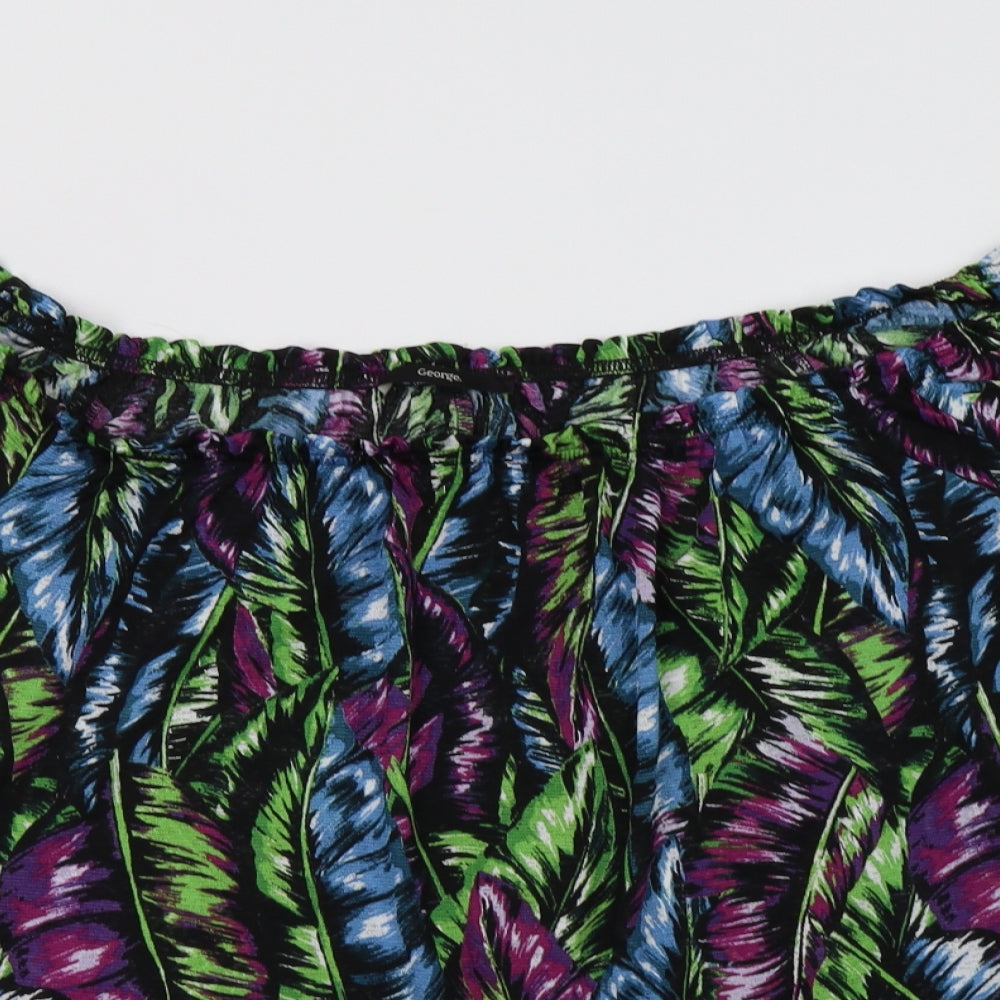 George Womens Multicoloured Floral Polyester Basic Blouse Size 18 Off the Shoulder
