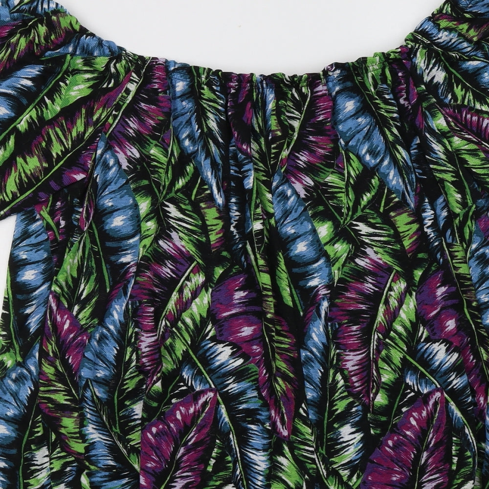 George Womens Multicoloured Floral Polyester Basic Blouse Size 18 Off the Shoulder