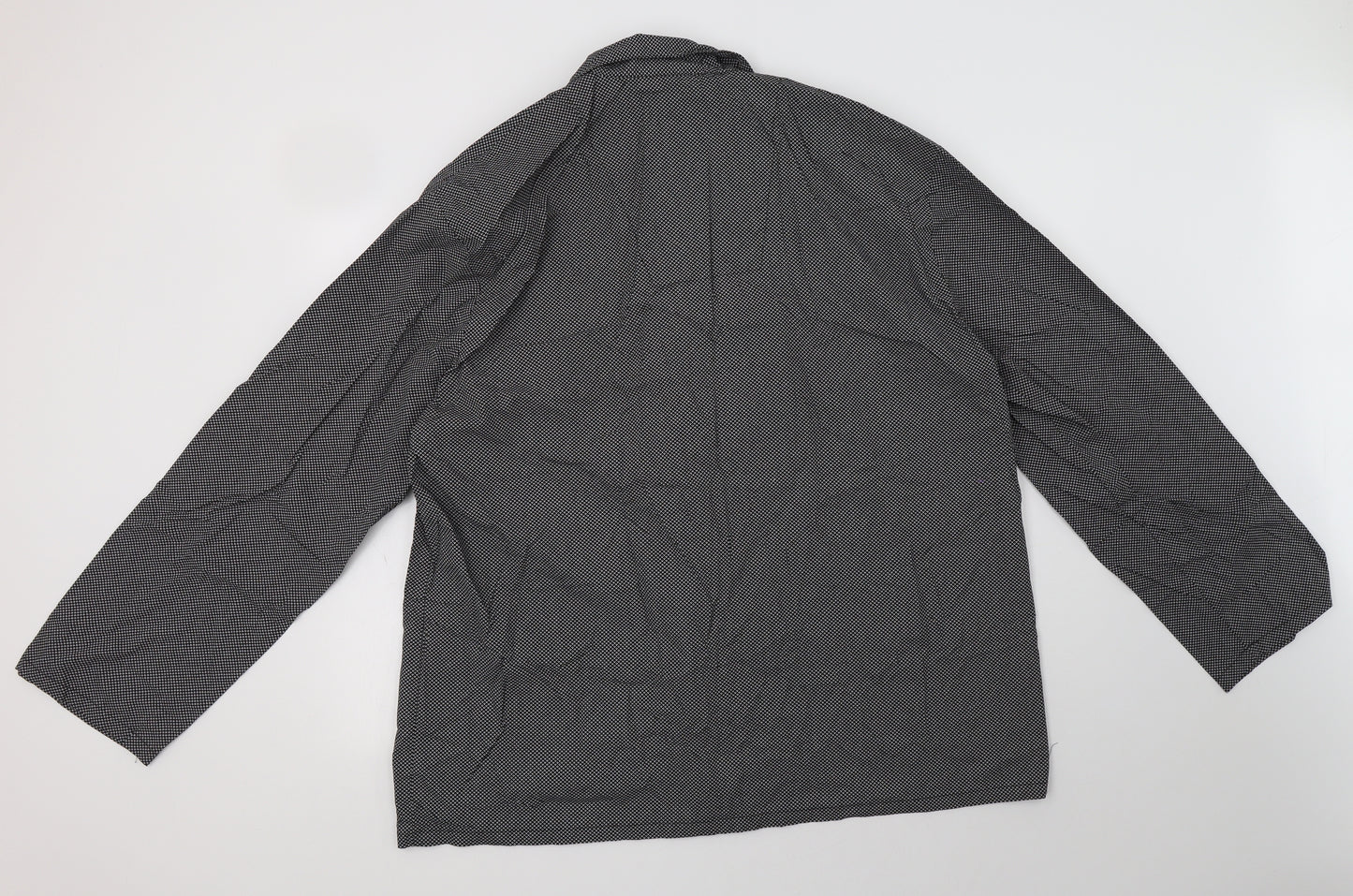 George Mens Black Geometric Cotton  Pyjama Top Size 2XL  Button