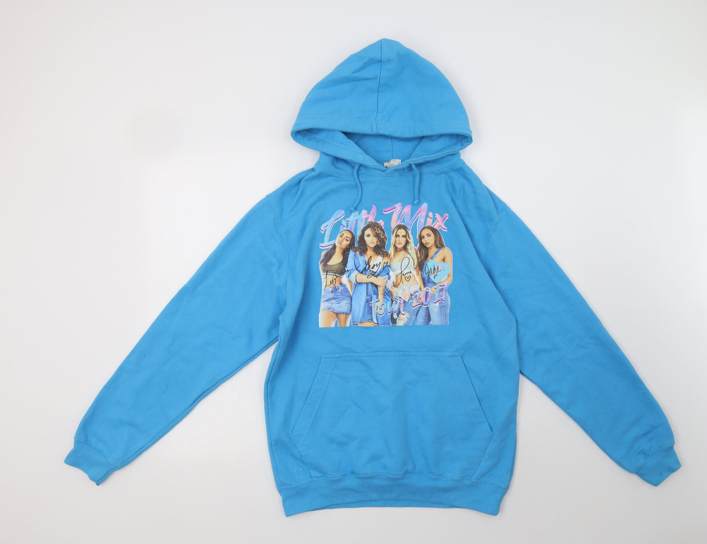 Awdis Womens Blue  Cotton Pullover Hoodie Size S   - Little Mix