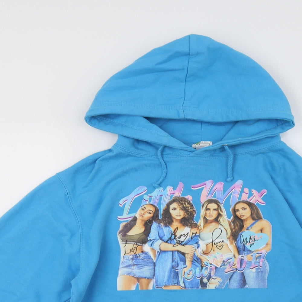 Awdis Womens Blue  Cotton Pullover Hoodie Size S   - Little Mix