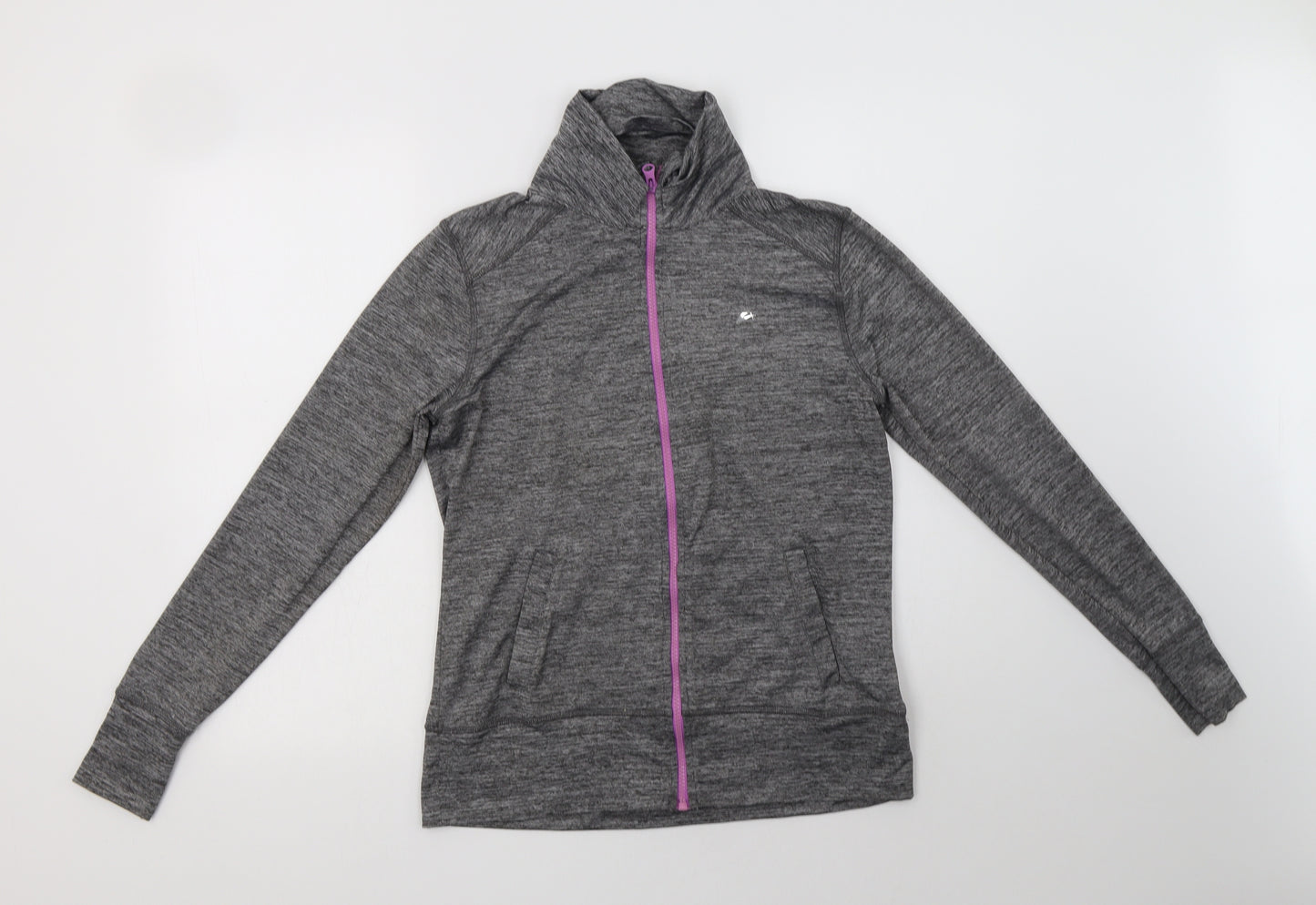 F&F Womens Grey  Polyester Full Zip Sweatshirt Size M  Zip