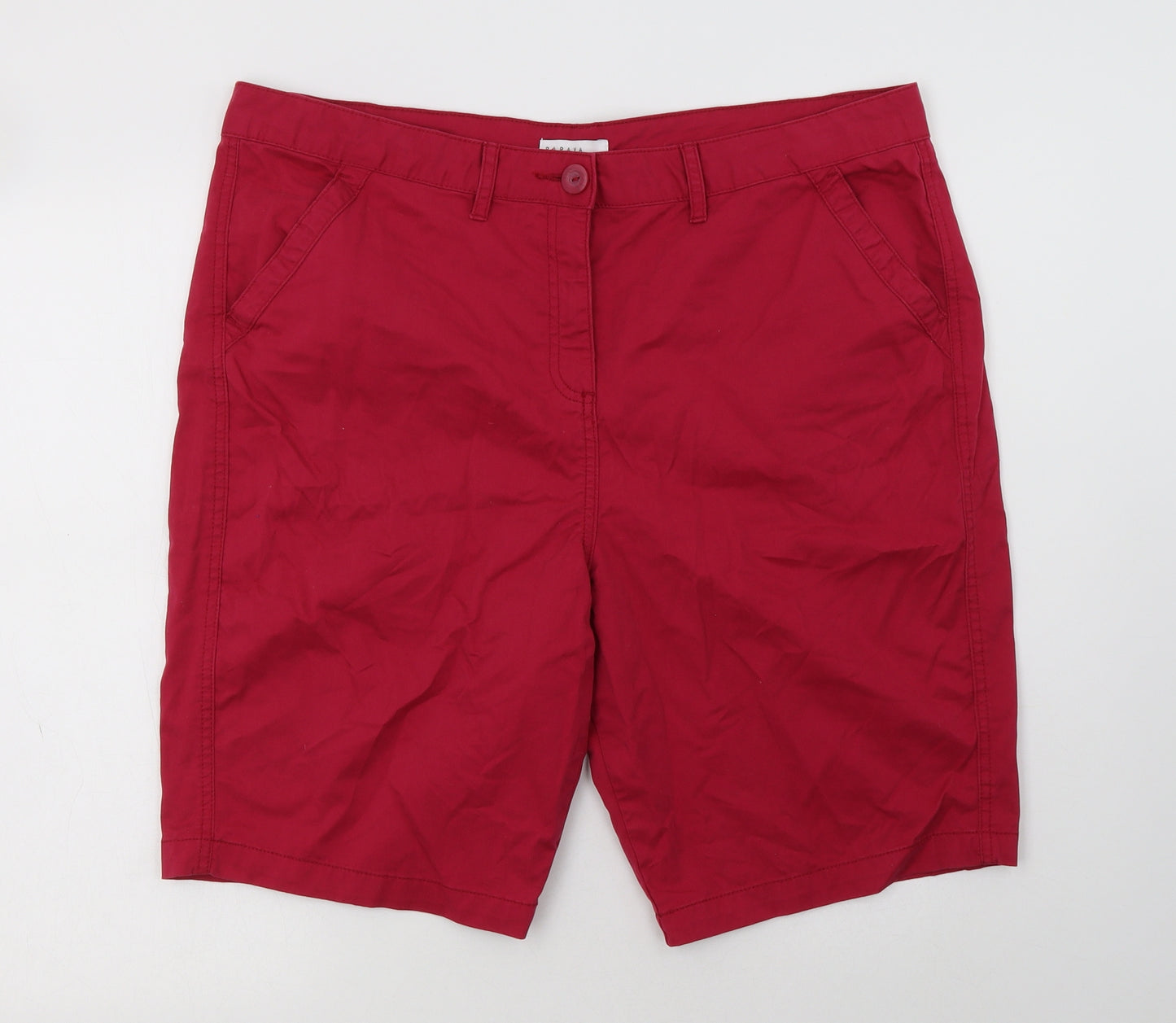 Papaya Womens Pink  Cotton Chino Shorts Size 18 L10 in Regular Button
