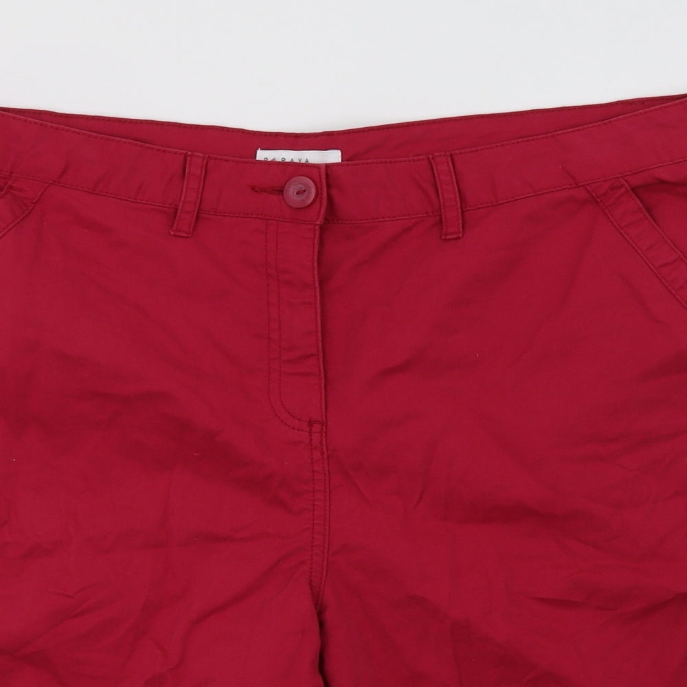 Papaya Womens Pink  Cotton Chino Shorts Size 18 L10 in Regular Button