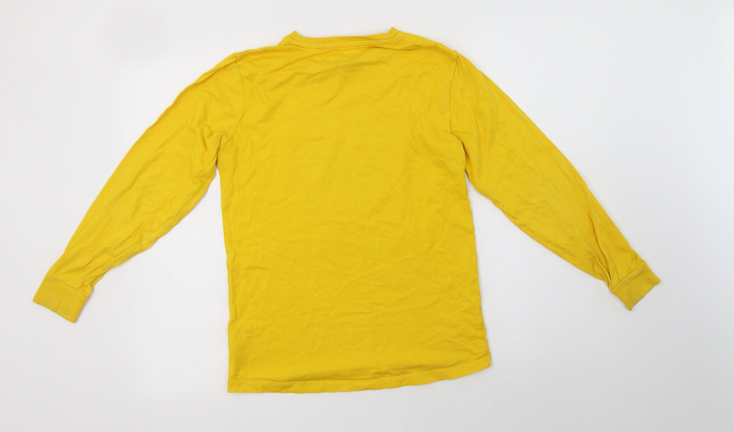 NEXT Girls Yellow  Cotton Basic Blouse Size 11 Years Crew Neck  - Pokemon