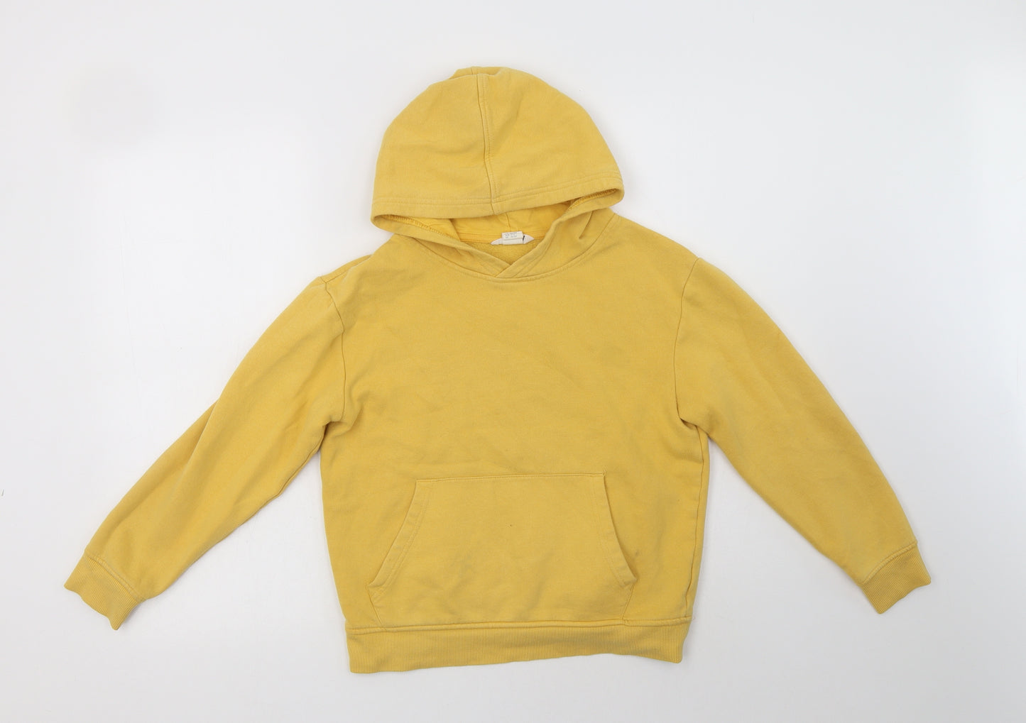 H&M Girls Yellow  Cotton Pullover Hoodie Size 12-13 Years