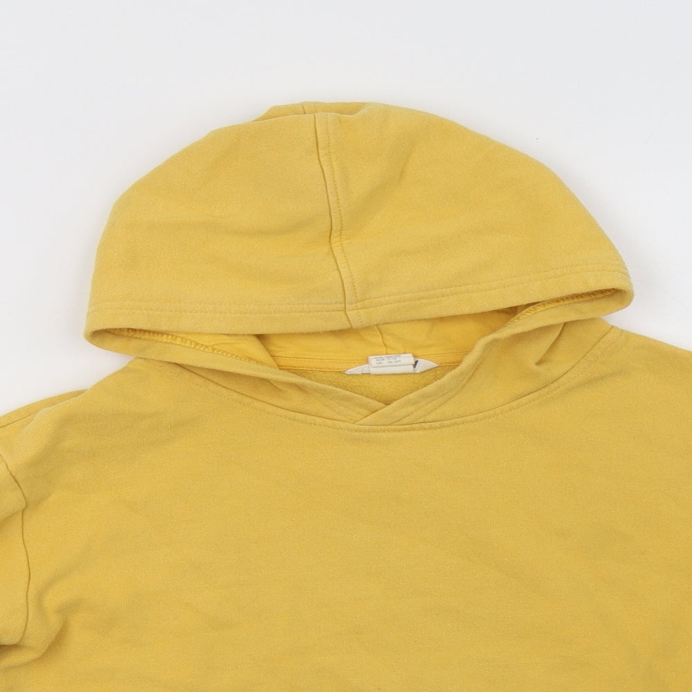 H&M Girls Yellow  Cotton Pullover Hoodie Size 12-13 Years