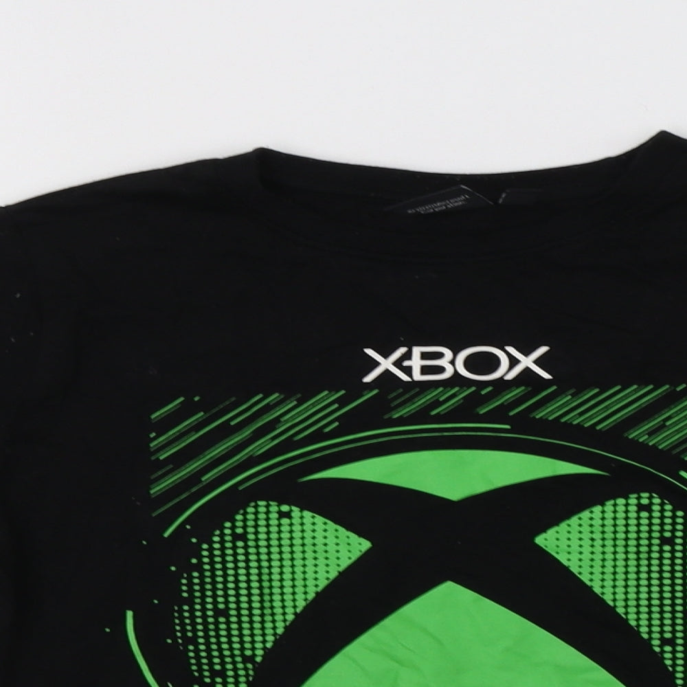 Primark Boys Black  Cotton Basic T-Shirt Size 9-10 Years Crew Neck  - Xbox