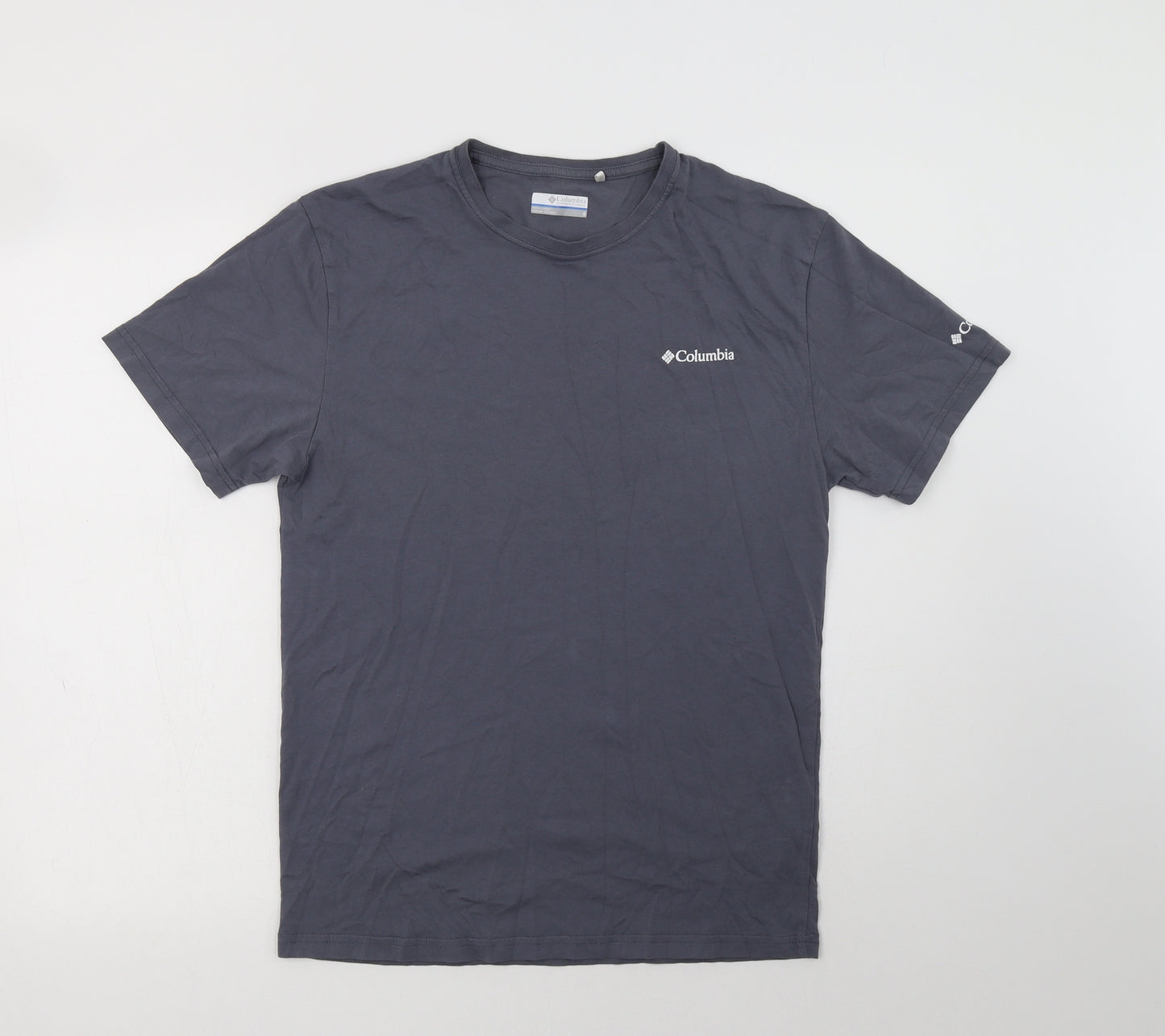 Colum Womens Grey  Cotton Basic T-Shirt Size S Crew Neck
