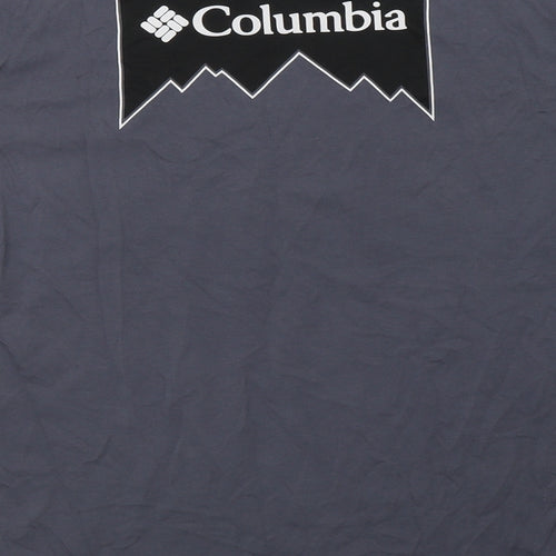 Colum Womens Grey  Cotton Basic T-Shirt Size S Crew Neck