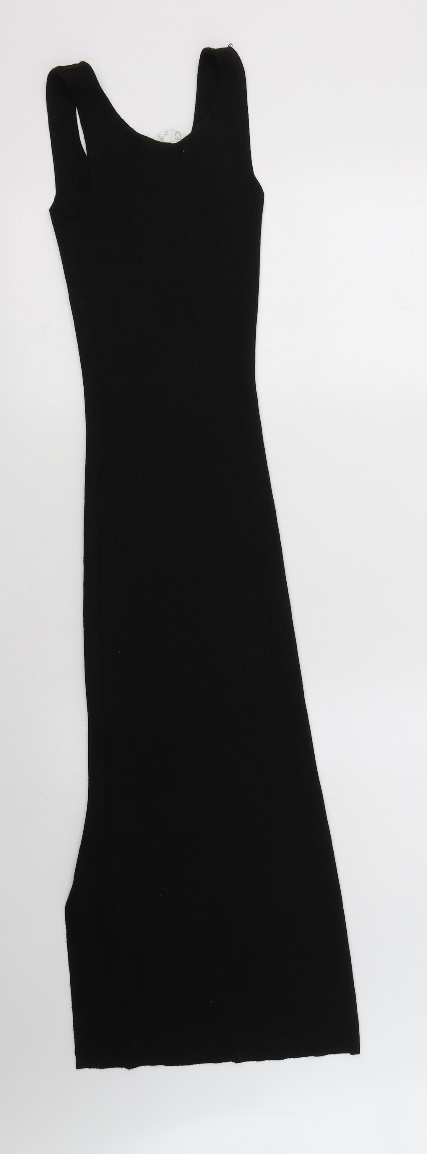 Primark Womens Black  Polyester Jumper Dress  Size 6  V-Neck