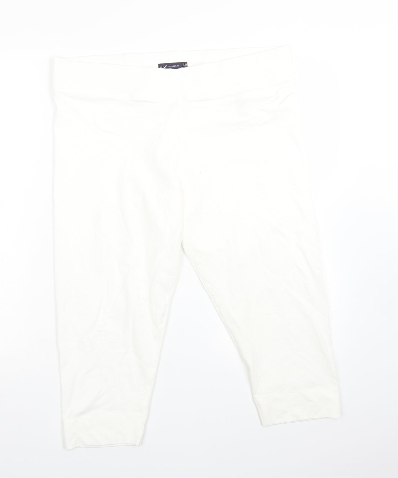 M&S Womens White  Cotton  Leggings Size 18