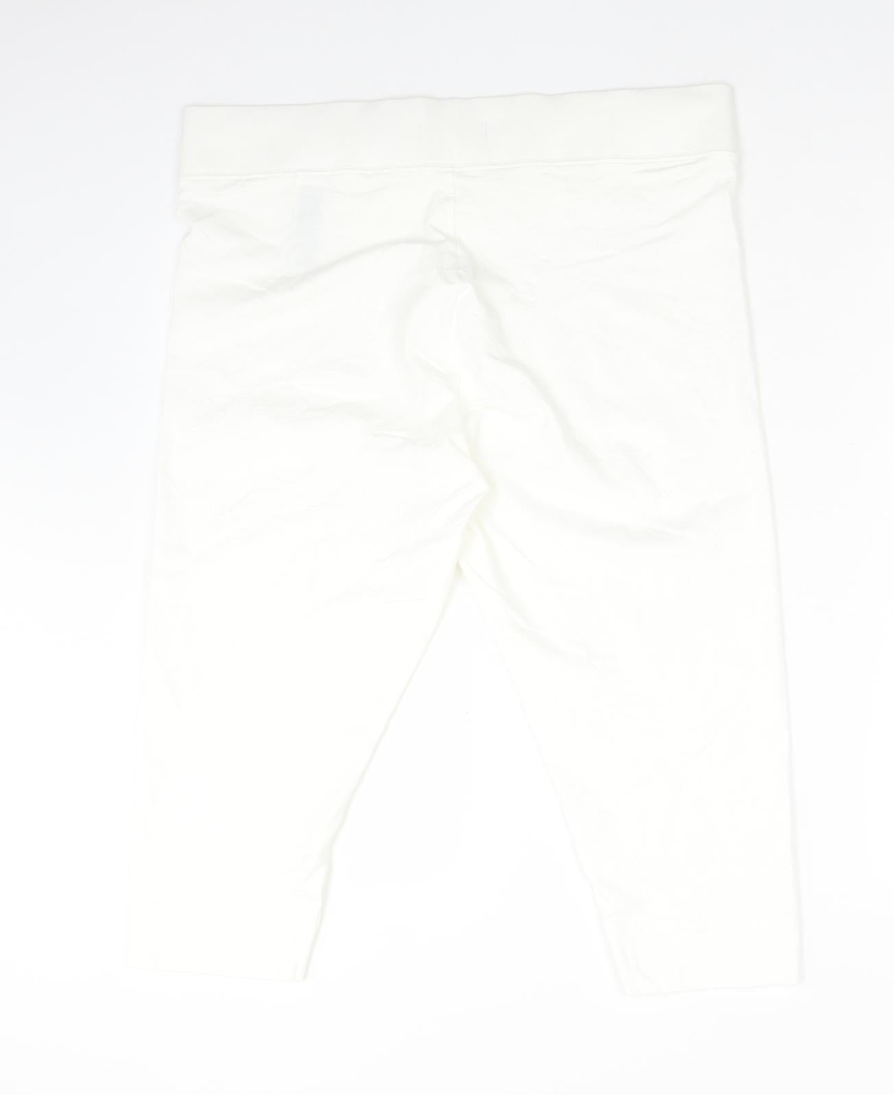 M&S Womens White  Cotton  Leggings Size 18