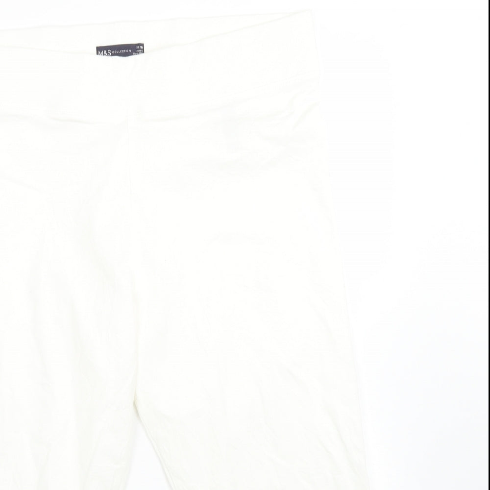 M&S Womens White  Cotton  Leggings Size 18