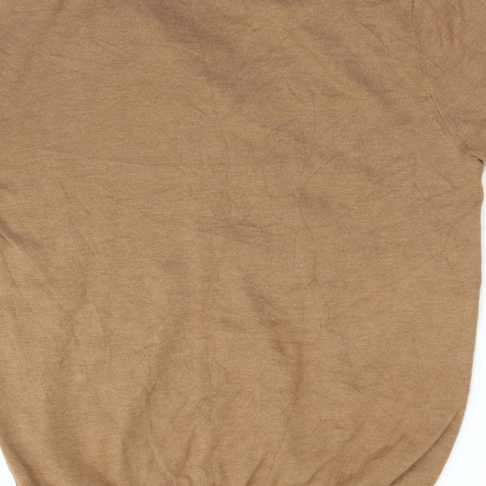 Pierre Cardin Mens Brown Geometric Cotton  Button-Up Size L Collared