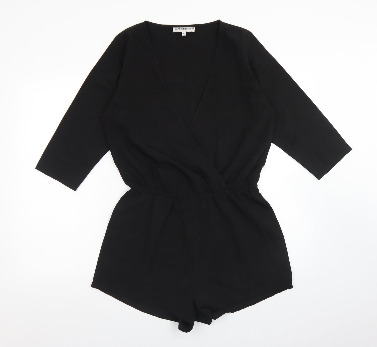 DANCING LEOPARD Womens Black  Polyester Playsuit One-Piece Size 12