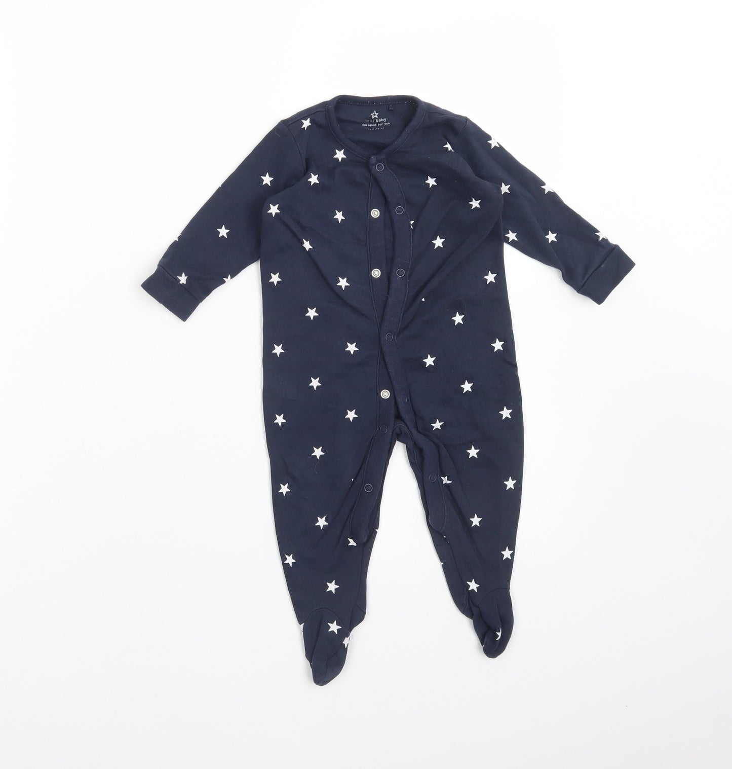 NEXT Boys Blue  Cotton Babygrow One-Piece Size 6-9 Months   - STARS