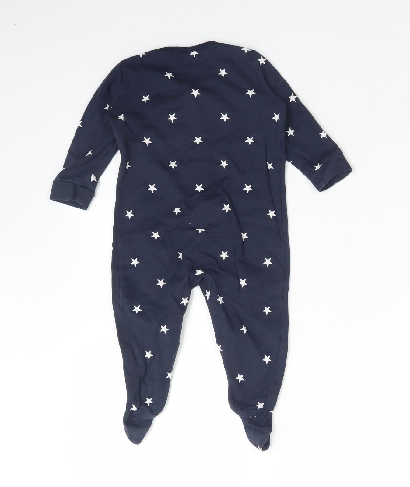 NEXT Boys Blue  Cotton Babygrow One-Piece Size 6-9 Months   - STARS