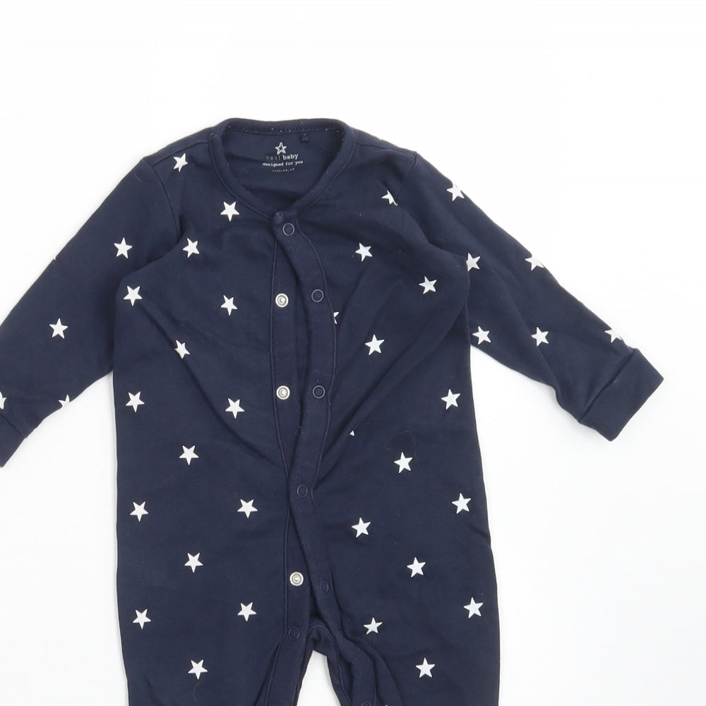 NEXT Boys Blue  Cotton Babygrow One-Piece Size 6-9 Months   - STARS