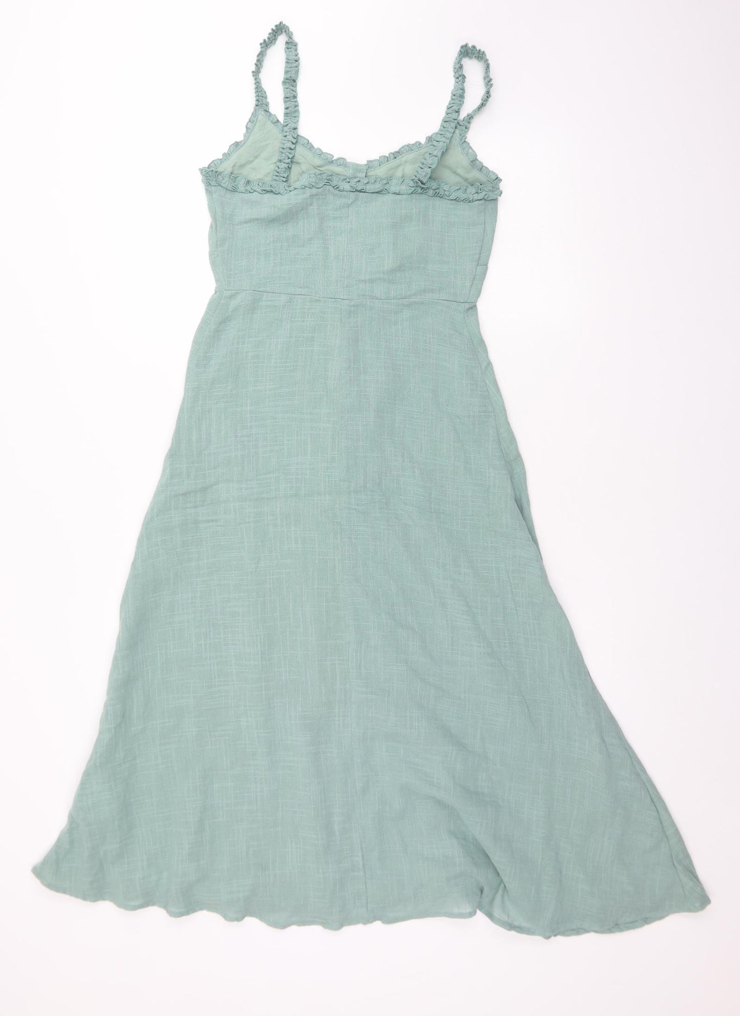Pull&Bear Womens Green  Cotton Trapeze & Swing  Size S  V-Neck
