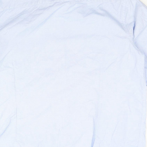 BURTON MENSWEAR Mens Blue Geometric Cotton  Dress Shirt Size 17 Collared