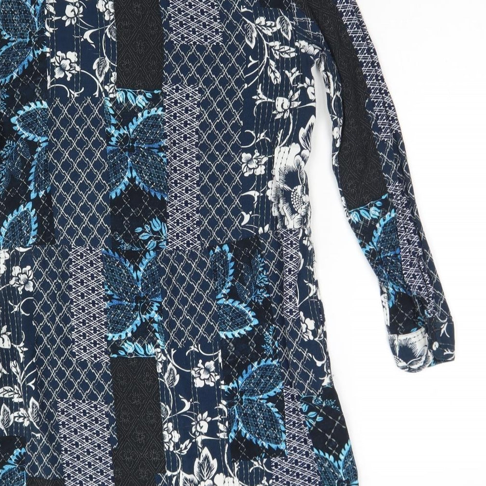 Warehouse Womens Multicoloured Geometric Viscose A-Line  Size 10  Round Neck