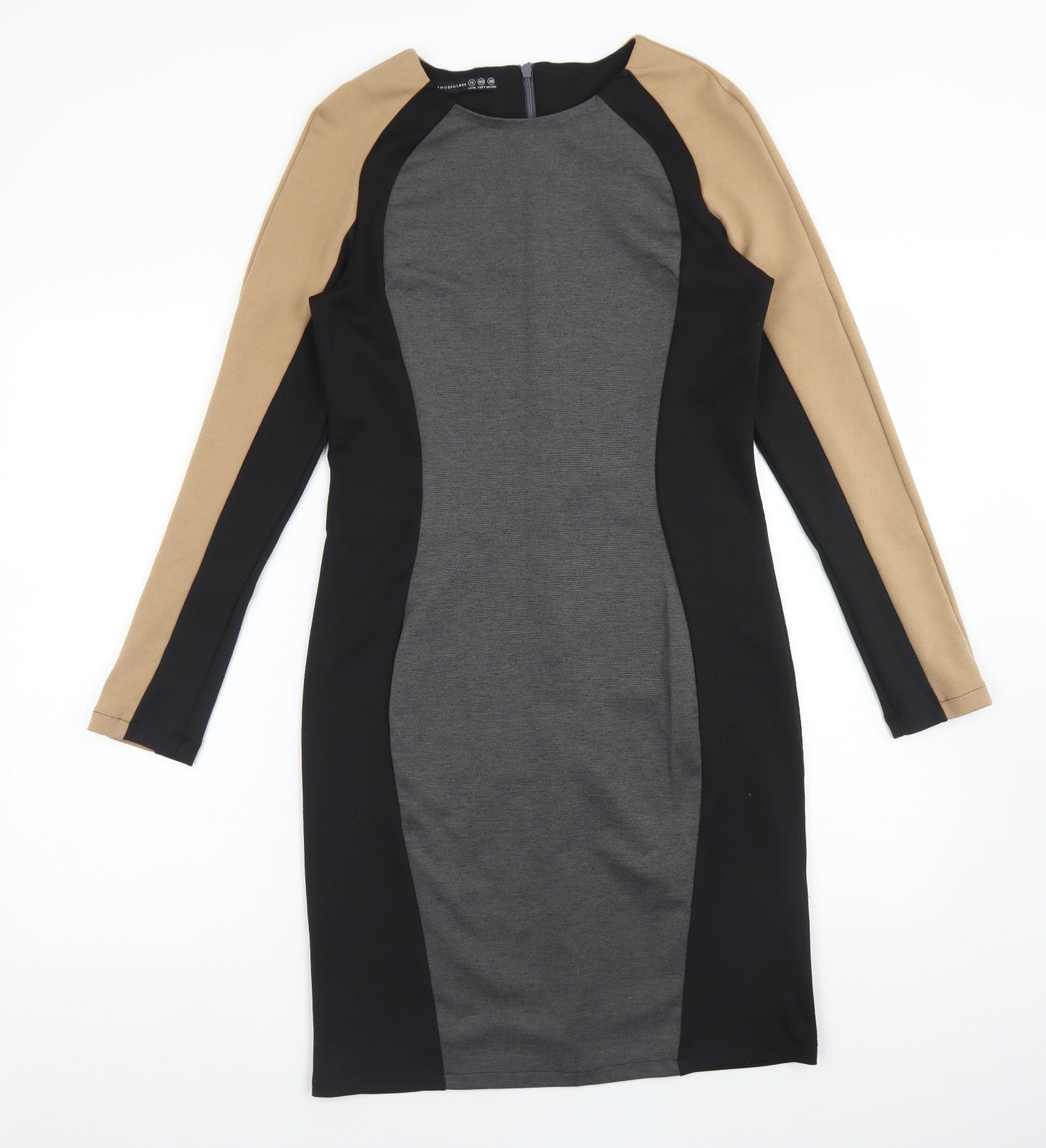 Atmosphere Womens Multicoloured Colourblock Polyester Bodycon  Size 12  Round Neck
