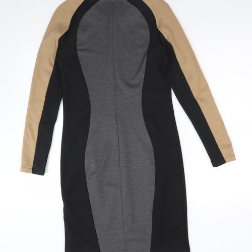 Atmosphere Womens Multicoloured Colourblock Polyester Bodycon  Size 12  Round Neck