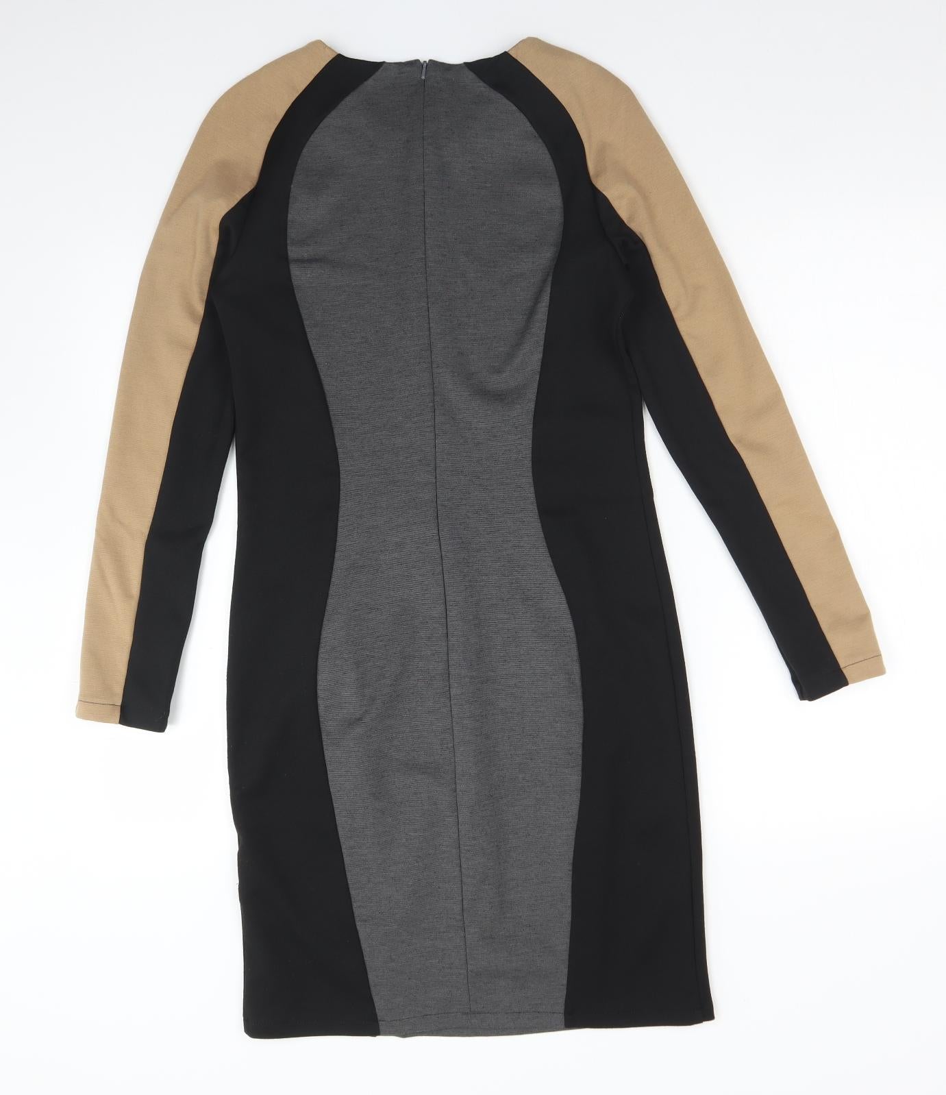 Atmosphere Womens Multicoloured Colourblock Polyester Bodycon  Size 12  Round Neck