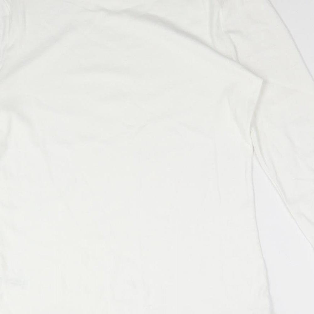 Papaya Womens White  Cotton Basic T-Shirt Size 12 Round Neck
