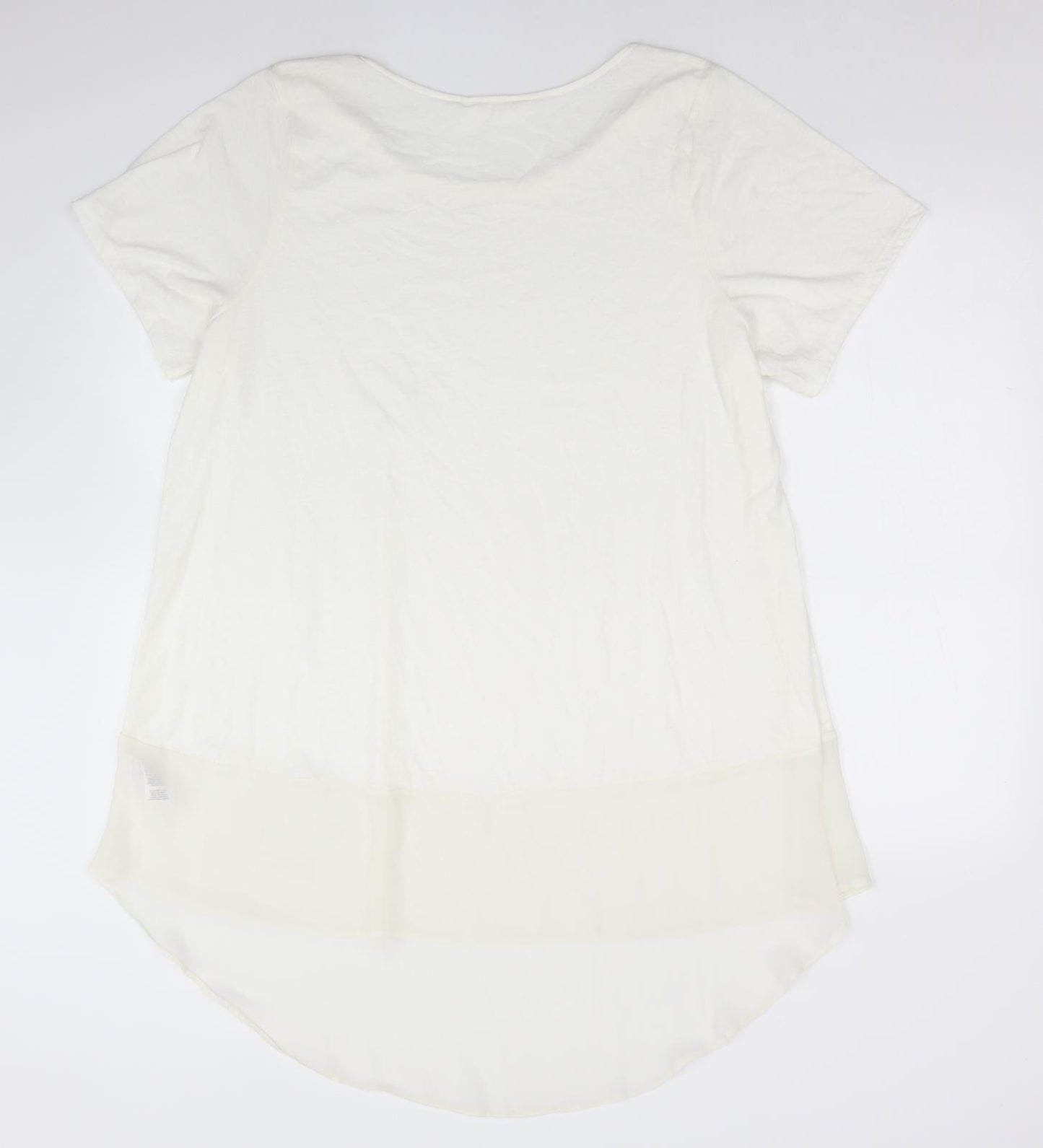 Preworn Womens White  Polyester Basic T-Shirt Size 20 Round Neck