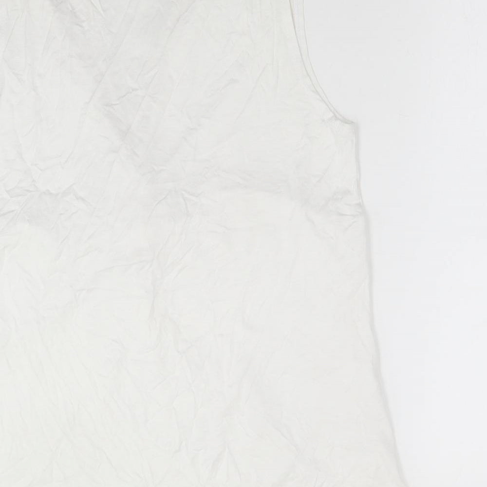 Evans Womens White  Viscose Basic T-Shirt Size 20 V-Neck