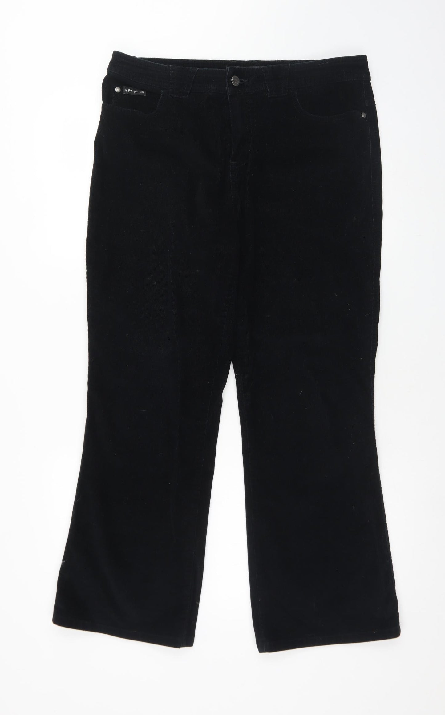 Per Una Womens Black  Cotton Bootcut Jeans Size 14 L27 in Regular