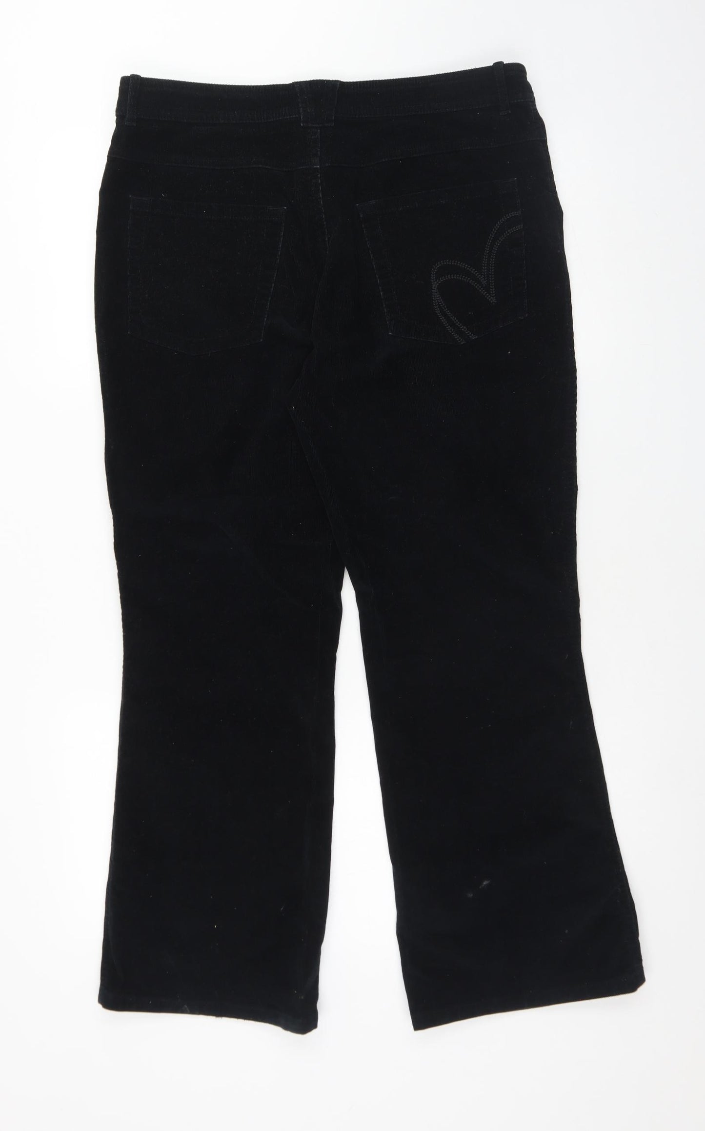 Per Una Womens Black  Cotton Bootcut Jeans Size 14 L27 in Regular