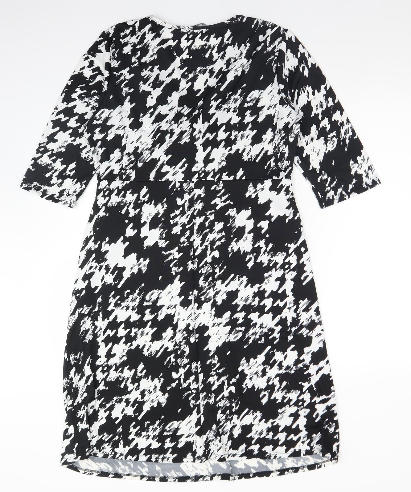 BHS Womens Multicoloured Geometric Polyester A-Line  Size 16  V-Neck