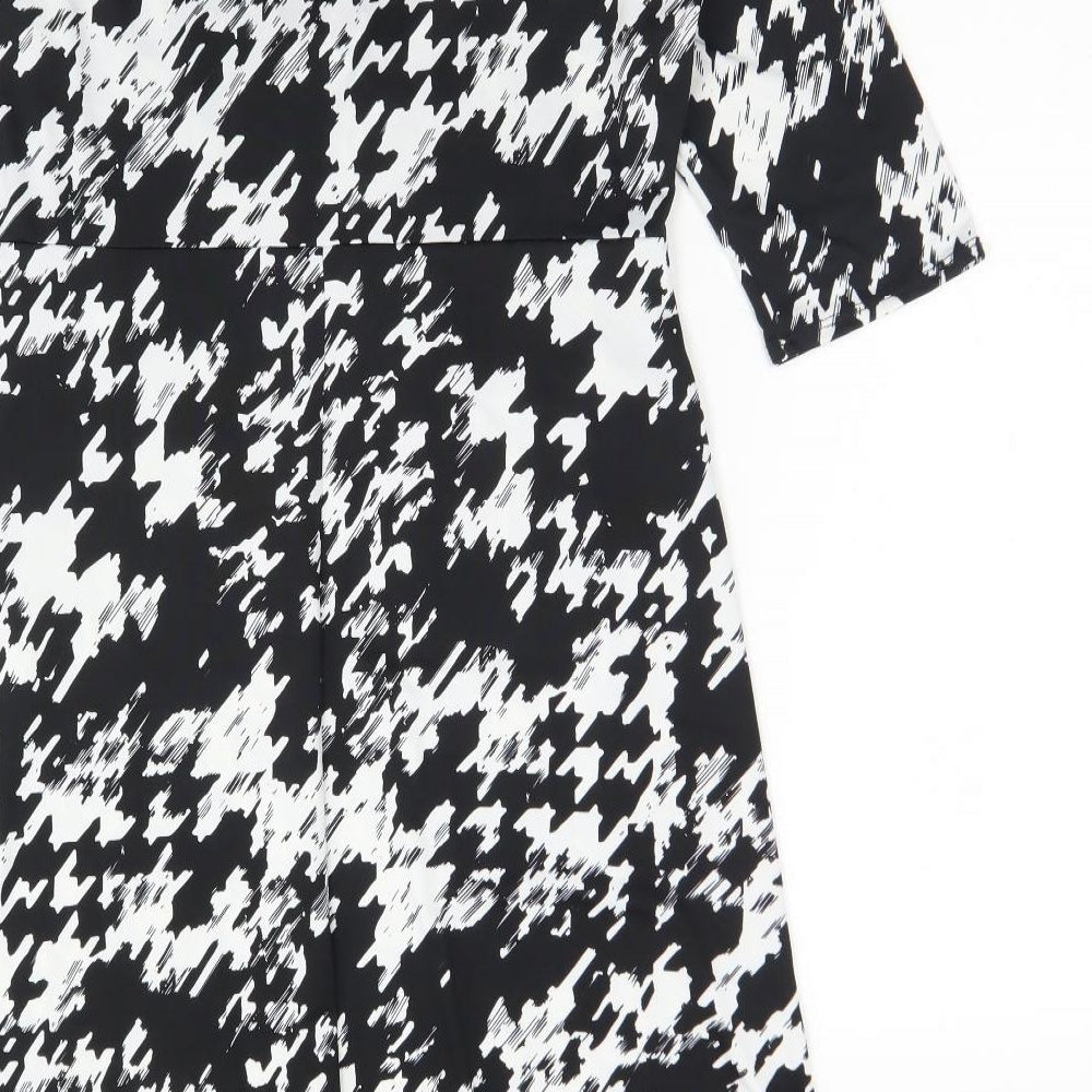 BHS Womens Multicoloured Geometric Polyester A-Line  Size 16  V-Neck