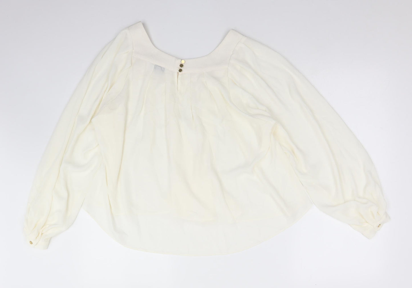 Limited Edition Womens Ivory   Basic Blouse Size 12 Square Neck