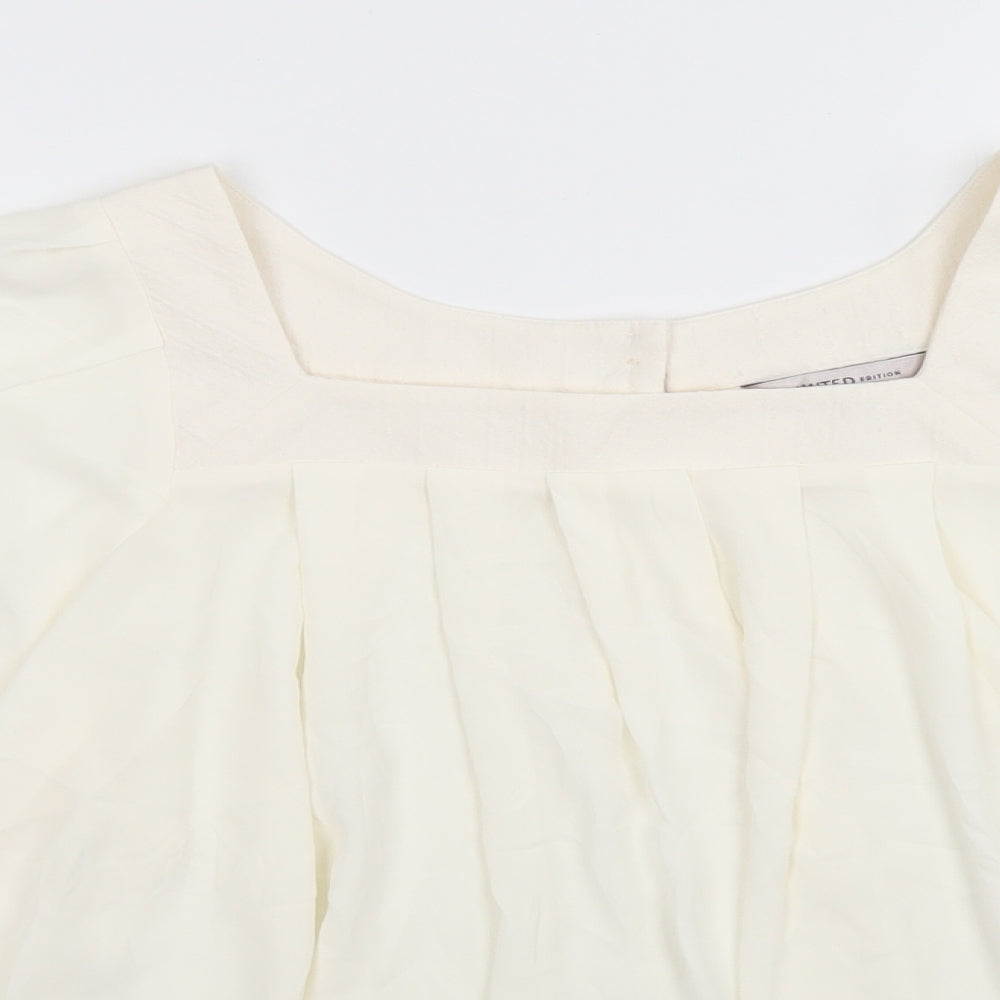 Limited Edition Womens Ivory   Basic Blouse Size 12 Square Neck