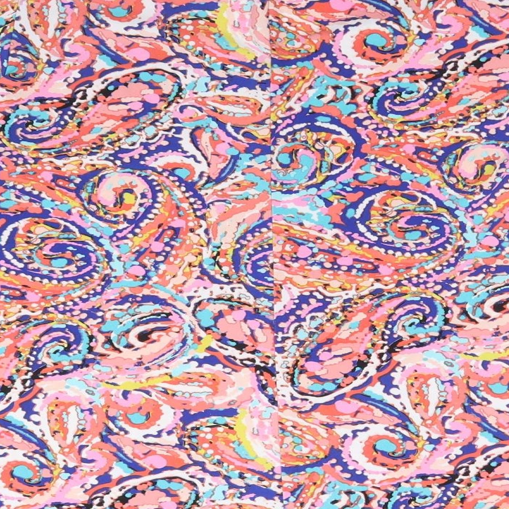 Coco Bianco Womens Multicoloured Paisley  Basic T-Shirt Size M V-Neck