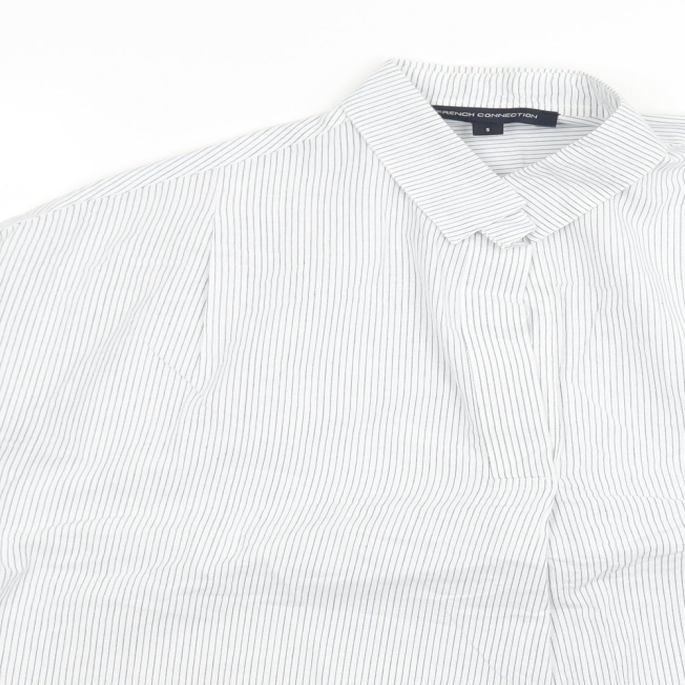 French Connection Womens Multicoloured Striped Cotton Basic Blouse Size S Collared