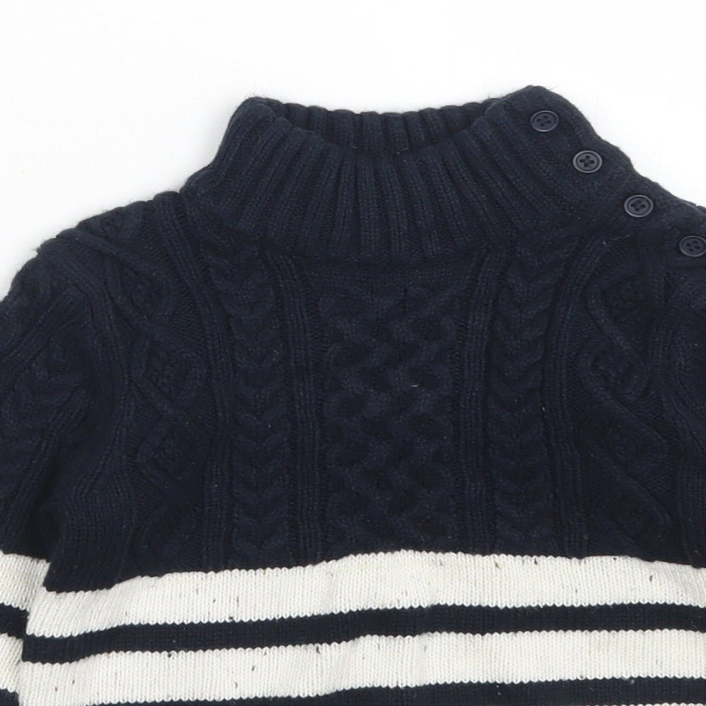 Matalan Boys Multicoloured High Neck Striped Acrylic Pullover Jumper Size 4-5 Years