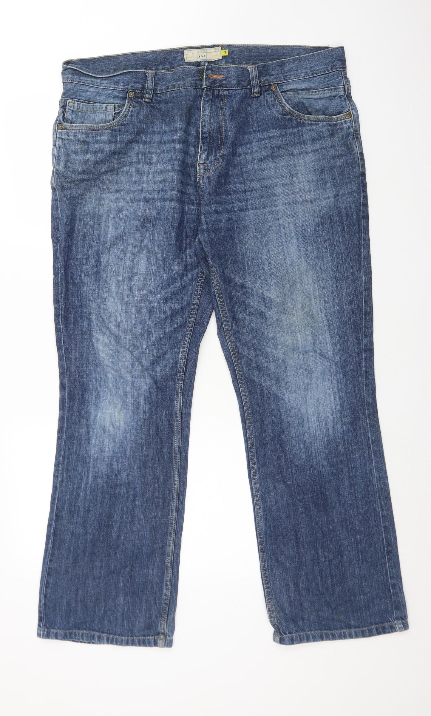 NEXT Mens Blue  Cotton Bootcut Jeans Size 38 L31 in Regular