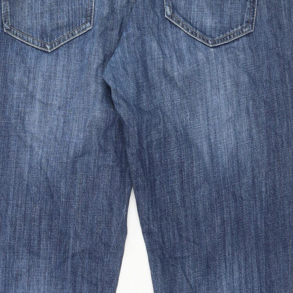 NEXT Mens Blue  Cotton Bootcut Jeans Size 38 L31 in Regular